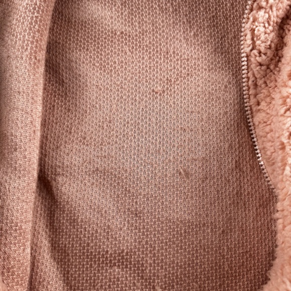 Salmon pink women’s Fuzzy Fleece vest casual warm zip up jacket - Picture 4 of 6